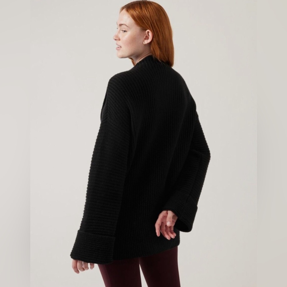 ATHLETA Azalea Sweater L Large | Black Wool Cashmere NEW